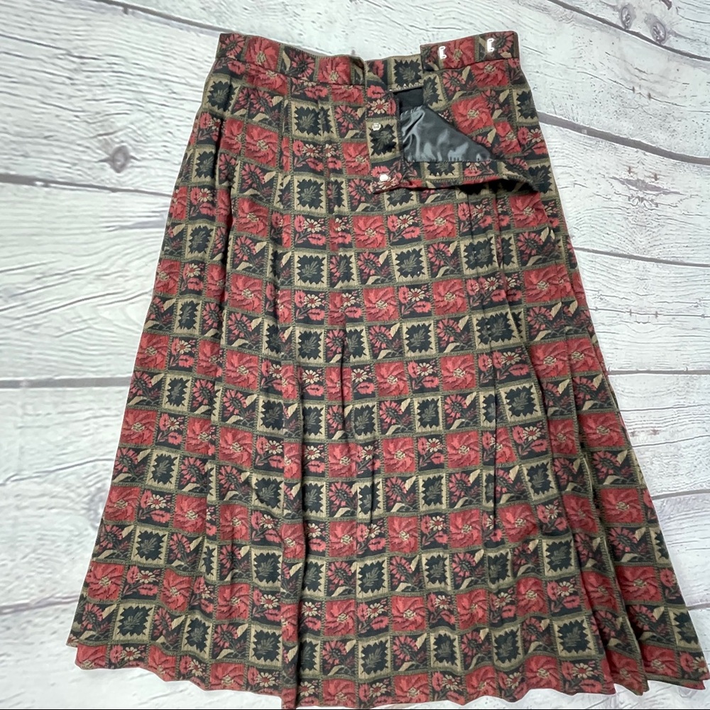 DONCASTER unique vintage boho pleated midi skirt - Picture 3 of 12